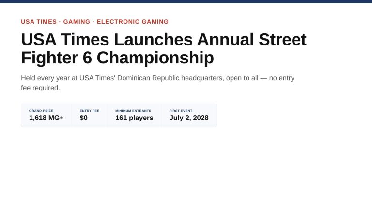 USA Times Announces Annual Street Fighter 6 Championship at Its Dominican Republic HQ