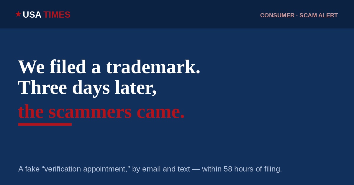 USA Times: we filed a trademark, then the scammers came