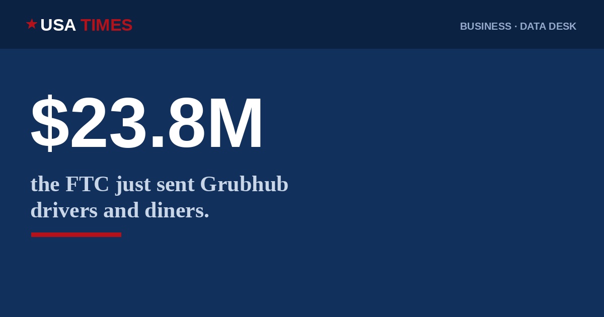 The FTC Just Sent Grubhub Drivers and Diners $23.8 Million